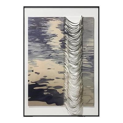 水波褶影玄关走廊过道皮革装饰画客厅卧室实物装置画立体创意挂画