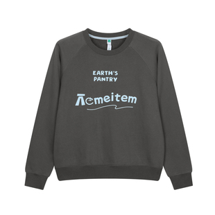 ACMEITEM爱棵米 户外亲子绣花圆领卫衣加绒宽松亮色保暖上衣男女