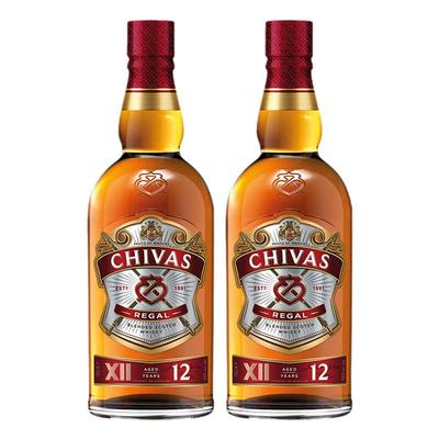 芝华士 12年苏格兰调和型威士忌700mL双支洋酒原瓶进口