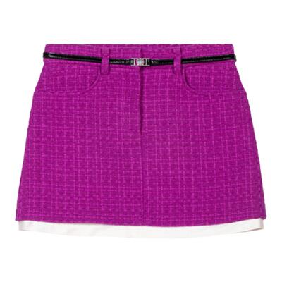 Maje多巴胺花呢短款A字半身裙