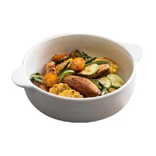 佩尔森陶瓷双耳汤碗家用泡面碗烤碗日式简约防烫大容量酸菜鱼汤盘