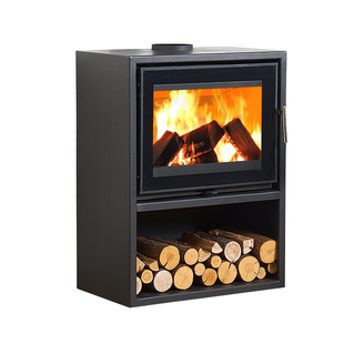 真火壁炉家用燃木柴客厅简约钢板壁炉柴柜一体别墅民宿取暖烧柴炉