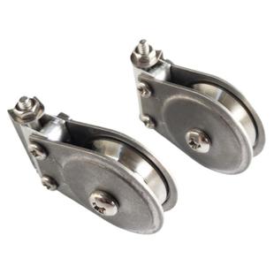 过河钓不锈钢无声背轮滑轮上下过线轮四川抬钓过江河元头渔具配件