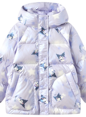 巴拉巴拉女童中长款加厚羽绒服潮