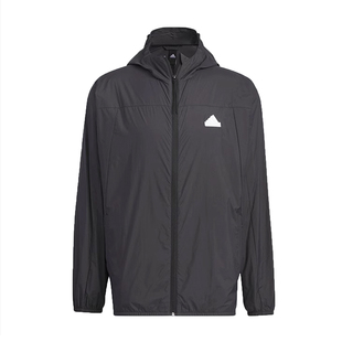 Adidas阿迪达斯男子运动连帽外套梭织防风休闲轻薄夹克IT3940