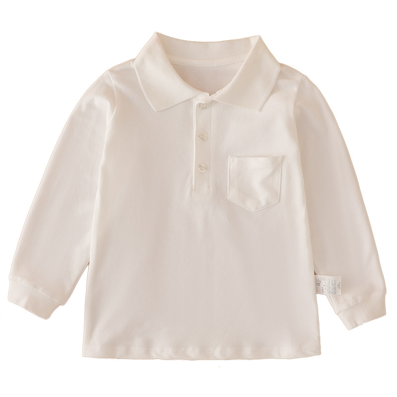 男女童纯色POLO校服翻领打底衫