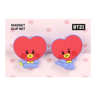 韩国BTS防弹少年团BT21磁吸冰箱贴夹子套装魔术贴可爱装饰磁贴女