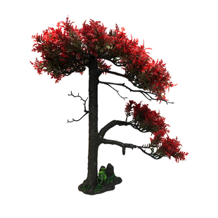 水族仿真水草鱼缸造景人造塑胶树迎客松沙盘景观柏树酒店居家摆盆