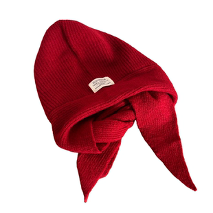 升级款红色巴拉克拉法帽女连帽围脖冬针织毛线帽子围巾一体二件套