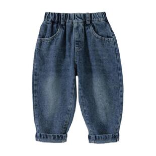 INSbobo男童裤子2025春秋款儿童加绒裤子女童牛仔裤童装宝宝长裤