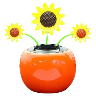 汽车上内装饰用品摆件太阳能苹果花可爱自动摇摆小花车载摆件盆栽