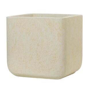 方形镁泥花盆轻奢高级感家用水泥花盆白色绿植盆栽龙血树龟背竹大