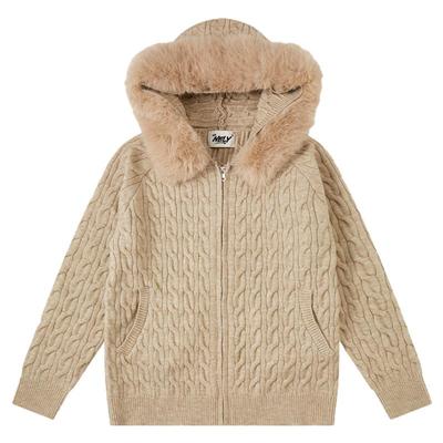 小尼力开衫毛领针织衫毛衣