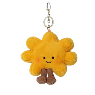 太阳花挂件可爱包包挂件花朵毛绒书包挂稀奇古怪的公仔小玩偶挂饰