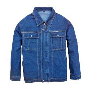 纯棉加厚牛仔工作服套装男工厂车间劳保服装防烫耐磨电焊工人工装