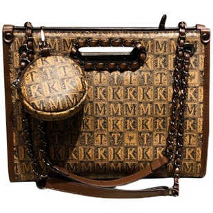 香港品牌2025新款真皮包包女斜挎包高级链条大容量托特包手提单肩