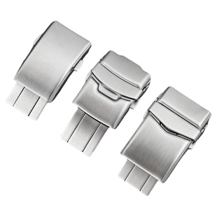 沐时316实心桥不锈钢连体扣折叠双按保险扣蝴蝶表扣16/18/20/22mm