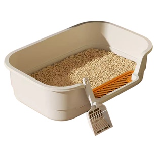 猫砂盆超大号加高60cm防外溅幼猫宠物厕所开放式加厚半封闭专用