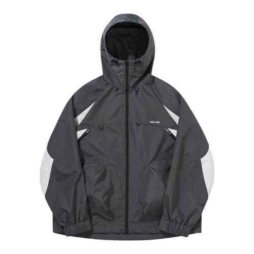 Halcyon 户外拼色防风防泼水冲锋连帽夹克透气爬山运动外套登山服
