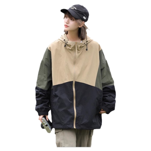 外套男春秋季新款冬天男女同款撞色拼接户外运动防风衣休闲夹克衫