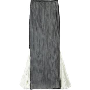 【SALE】【ASSIGNMENTS】蕾虎设计感气质简约褶饰薄纱半裙装裙子