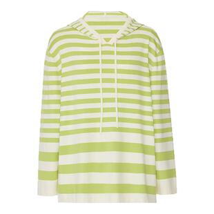 【商场同款】AUM噢姆2026年春季新款连帽条纹宽松羊毛针织上衣女