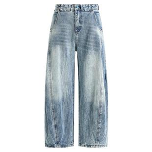 it :5cm/FIVECM美式复古牛仔裤男女2025春秋新款高街宽松阔腿长裤