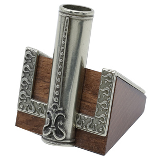 意大利Bortoletti古典手工木头白铜鹅毛笔蘸水笔笔插笔托笔搁笔筒