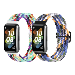 适用华为手环10表带9磁吸扣编织尼龙腕表带8/7滑扣NFC版智能运动手表七代手表配件男女替换带非原装夏季