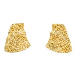 Dare买手店 A ray of sunlight波浪褶皱耳环复古轻奢小众原创饰品