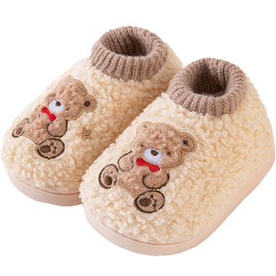儿童棉鞋宝宝束口包跟棉鞋2025秋冬季防滑加厚保暖不掉跟家居拖鞋