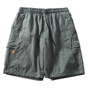 马切达夏季男生日系运动裤男士复古休闲短裤男款宽松潮牌工装裤子