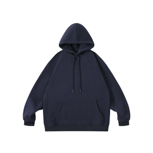 Nobodyknows春秋纯色重磅百搭连帽卫衣男日系高街打底女复古上衣