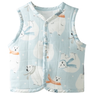 [北极奇遇]aqpa爱帕婴儿夹棉马甲冬装保暖小月龄宝宝背心坎肩外穿