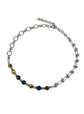 GuangYu天然梦幻石串珠拼接项链