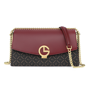 金利来女包2026新款时尚链条小方包女气质印花撞色单肩斜挎小包包