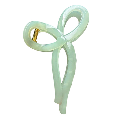 4.12韩国nyunyu亚克力飘带蝴蝶结抓夹鲨鱼夹双U底夹抓力更紧