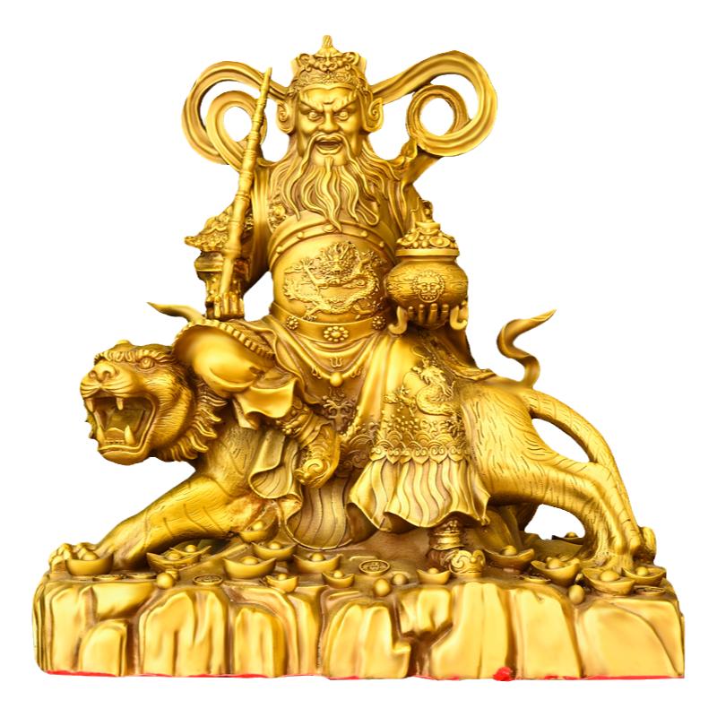 黄铜赵公明摆件武财神家居装饰品