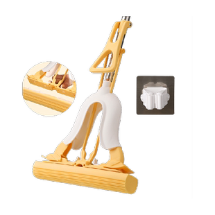 美丽雅海绵拖把2026新款家用一拖净吸水对折式免手洗胶棉头拖布