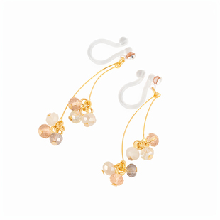 OSEWAYA耳夹无耳洞女串珠耳环日系春季日常百搭气质高级感耳饰