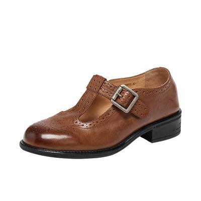 思加图2025秋季新款复古玛丽珍鞋粗跟小皮鞋单鞋通勤女鞋J5875CA5