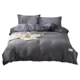 【美拉德风限定】A类加厚牛奶绒四件套定制冬季珊瑚绒床笠款加绒