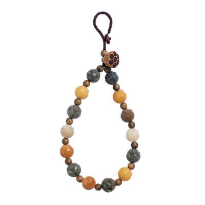 菩提根莲花指环款多宝手机链挂绳