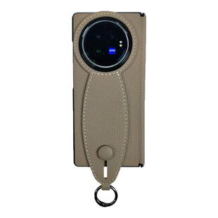 适用vivoxfold5手机壳真皮新款xfold3pro保护套折叠屏中轴全包防摔头层牛皮磁吸铰链男女士腕带支架高端轻奢