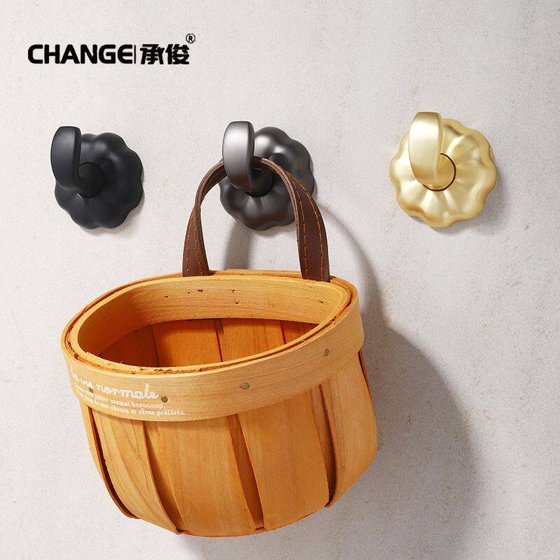 现代简约创意衣钩鞋柜衣柜挂钩北欧玄关南瓜挂衣钩单个金属黑色