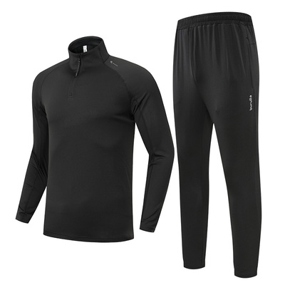 健身服套装男秋季新款跑步运动套装宽松户外骑行长袖长裤训练装备