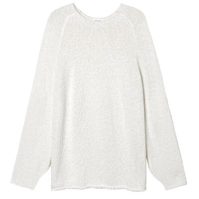 竹节棉圆领套头衫针织衫