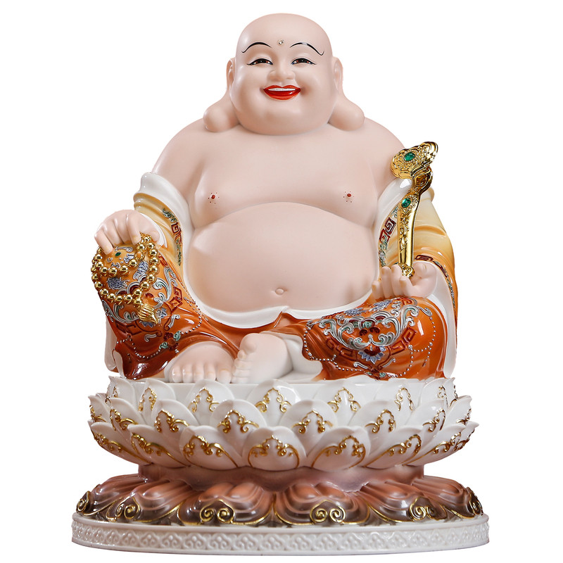 仿陶瓷弥勒佛像家用供奉招财摆件