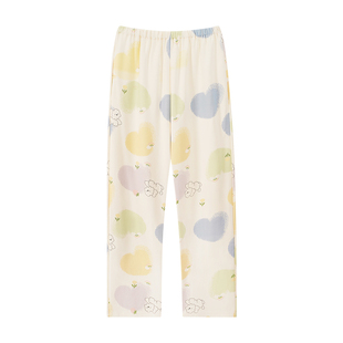 佳韵腾春季纯棉拉架孕妇睡裤女长裤可调节松紧带卡通家居裤月子裤
