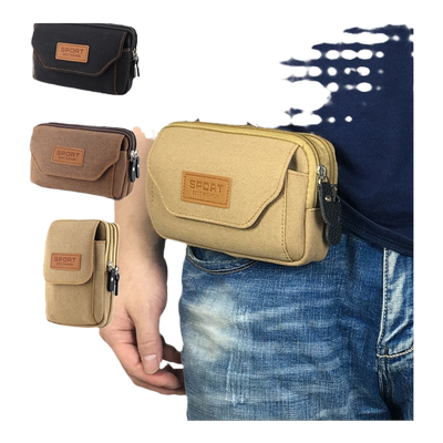 多功能男女帆布跑步腰包